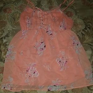 Orange/pink top with flowers